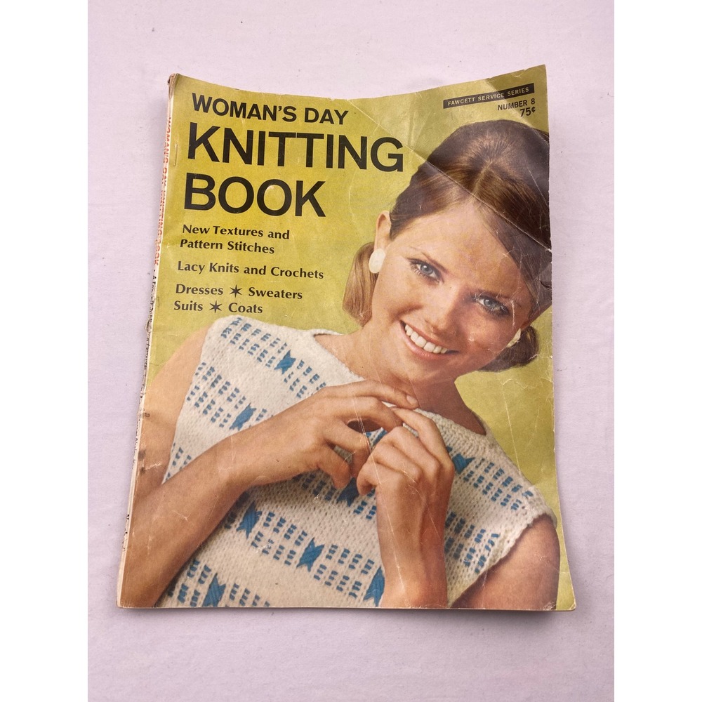 Vintage 1968 Womans Day Knitting Book No 8 Fawcett Service Series Patterns 60s‎